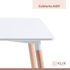 Comedor Mesa de 120x80 Rectangular Blanca + 6 Sillas Tulip - Blancas 8