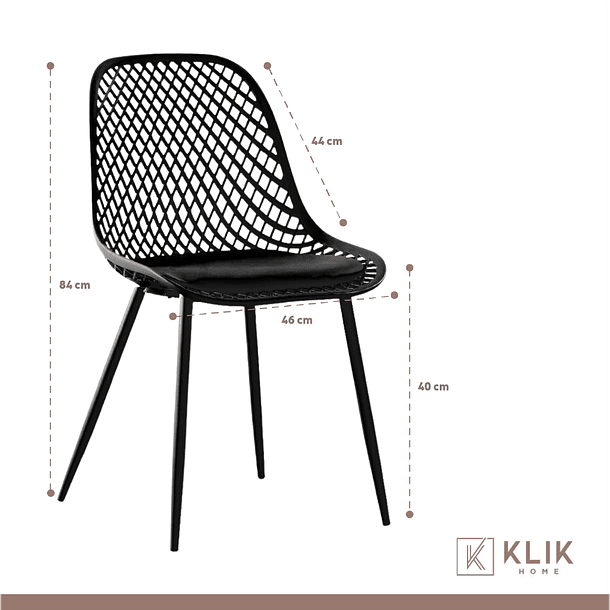 Comedor Mesa de Vidrio 120x80 + 6 Sillas Europa Negras 5