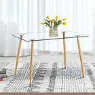 Comedor Mesa de Vidrio 120x80 + 6 Sillas Europa Negras 8