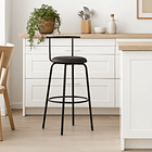 Taburete Alto Oslo Metal y Cuero Sintético - Negro 5