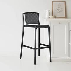 Taburete Alto Capri Polipropileno - Negro