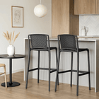 Taburete Alto Capri Polipropileno - Negro 5