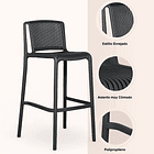 Taburete Alto Capri Polipropileno - Negro 10