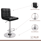 Taburete Ajustable Completo con Respaldo - Negro 5