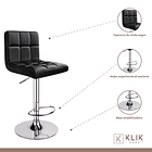 Taburete Ajustable Completo con Respaldo - Negro 6