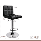Taburete Ajustable Completo con Respaldo - Negro 7