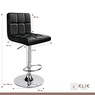 Taburete Ajustable Completo con Respaldo - Negro 8