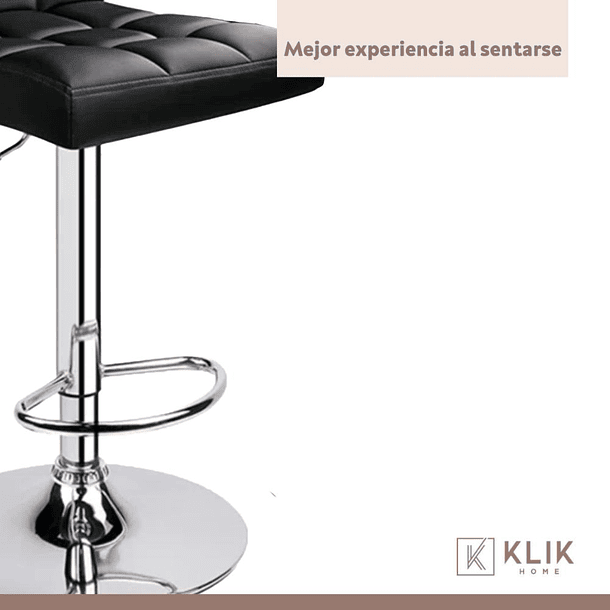 Taburete Ajustable Completo con Respaldo - Negro 11