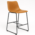 Taburete de bar Burgos de cuero y metal industrial 1