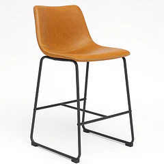 Taburete de bar Burgos de cuero y metal industrial