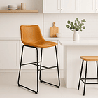 Taburete de bar Burgos de cuero y metal industrial 3