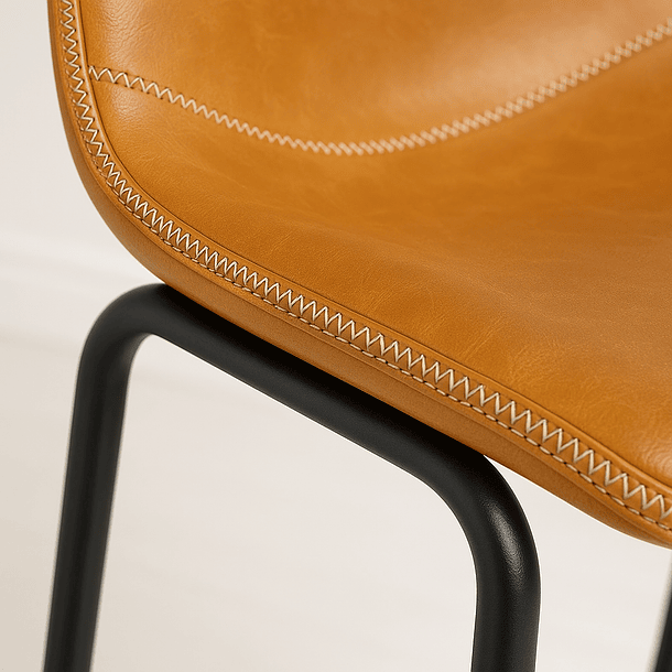 Taburete de bar Burgos de cuero y metal industrial 6