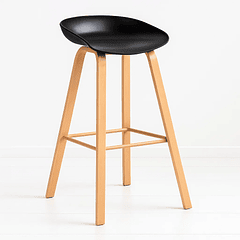 Taburete Piso Bar Nordic - Negro