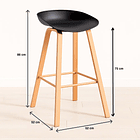 Taburete Piso Bar Nordic - Negro 7