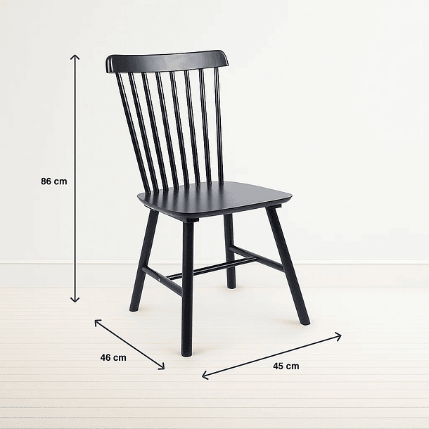 Silla Windsor Madera - Negra 8
