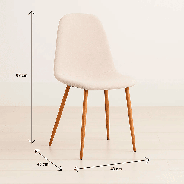 Silla Spoon Velvet - Crema 8