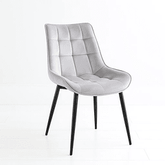 Silla de Comedor Macron Acolchada Terciopelo - Gris