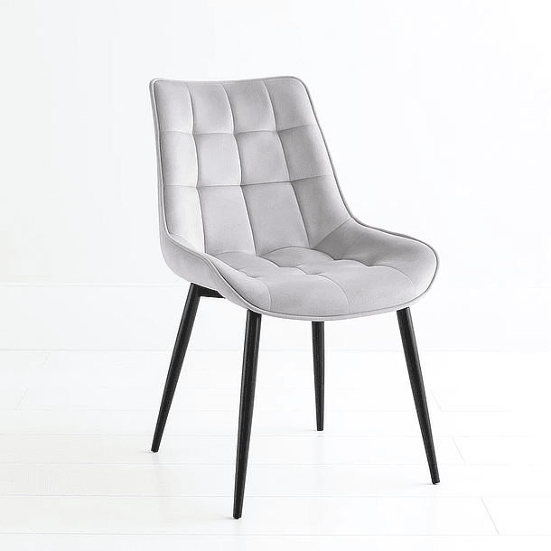 Silla de Comedor Macron Acolchada Terciopelo - Gris 2