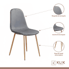 Comedor mesa de vidrio 120x80 + 6 Sillas Spoon terciopelo gris 4