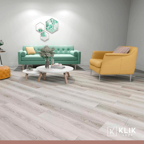 Piso Vinilico SPC Color Gris Claro 3