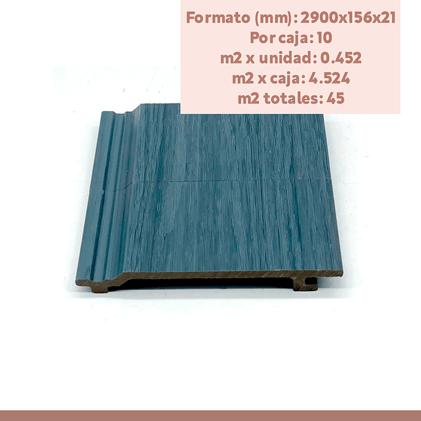 Revestimiento Siding Plano WPC exterior Color Gris Azulado 7