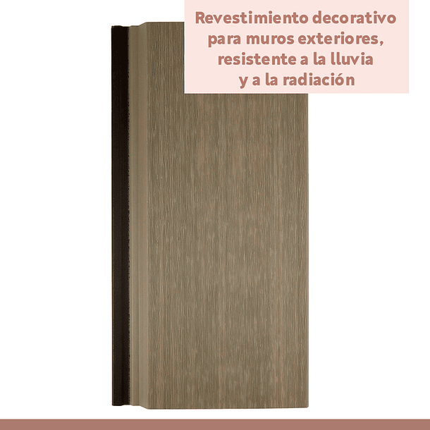 Revestimiento Siding Plano WPC exterior Color Gris Oscuro 5
