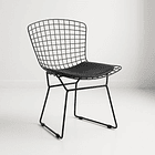 Silla Bertoia metal de terraza living comedor acolchada - Negra 2