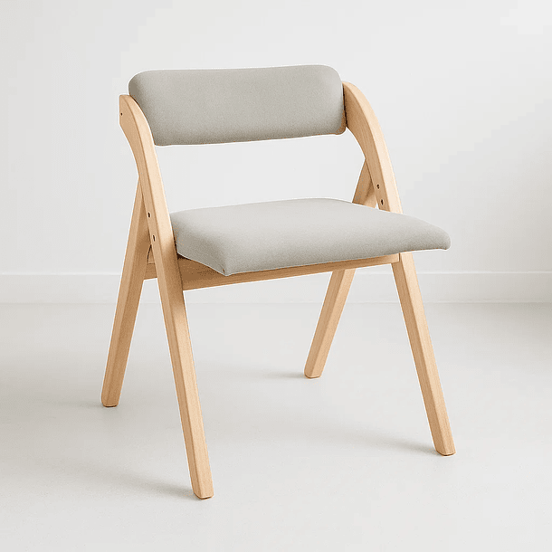 Silla Betlahem de madera plegable acolchada - Gris 1
