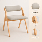 Silla Betlahem de madera plegable acolchada - Gris 10