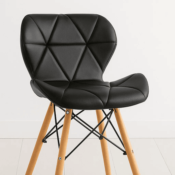 Silla Radar Acolchada Ecocuero - Negra 11