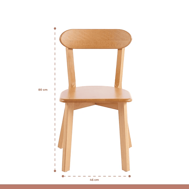 Comedor redondo de vidrio Cross 120cm + 5 Sillas Fresno de Madera - Natural 6