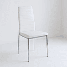 Silla Dining Acolchada Liana con patas cromadas - Blanca 2