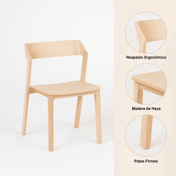 Silla de Comedor Madera Rover Viena Natural 9