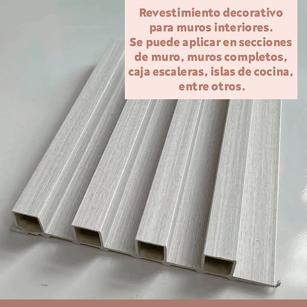 Revestimiento Siding WPC interior color Blanco 6