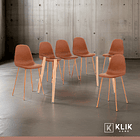 Comedor mesa de vidrio 120x80 + 6 Sillas Spoon Ecocuero vintage 2