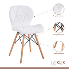 Comedor Mesa Rectangular de Vidrio 120x80 cm + 6 Sillas Radar Blancas 3