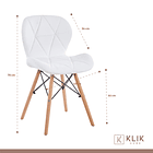 Comedor Mesa Rectangular de Vidrio 120x80 cm + 6 Sillas Radar Blancas 5