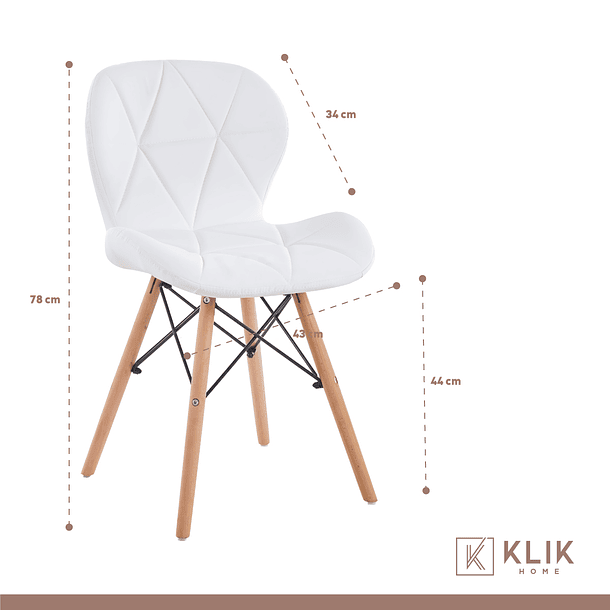 Comedor Mesa Rectangular de Vidrio 120x80 cm + 6 Sillas Radar Blancas 5