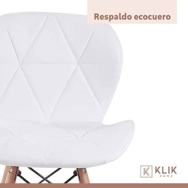 Comedor Mesa Rectangular de Vidrio 120x80 cm + 6 Sillas Radar Blancas 7