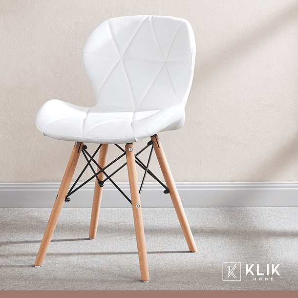 Comedor Mesa Rectangular de Vidrio 120x80 cm + 6 Sillas Radar Blancas 8