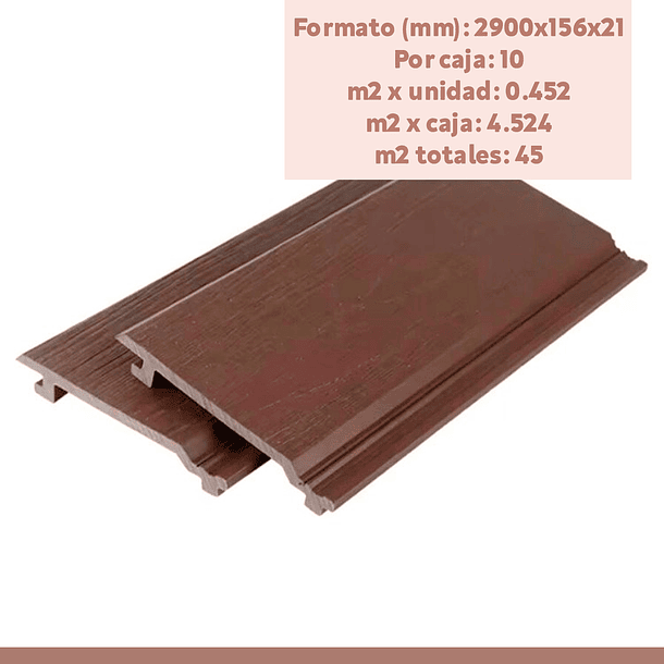 Revestimiento Siding Plano WPC exterior Color Madera Oscura 7