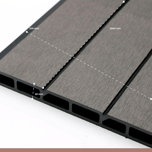 Revestimiento Siding WPC exterior Color Gris Oscuro 7