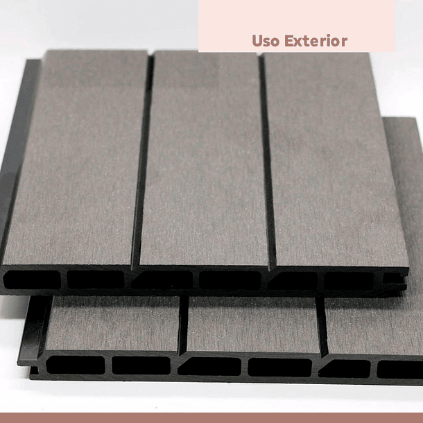 Revestimiento Siding WPC exterior Color Gris Oscuro 12