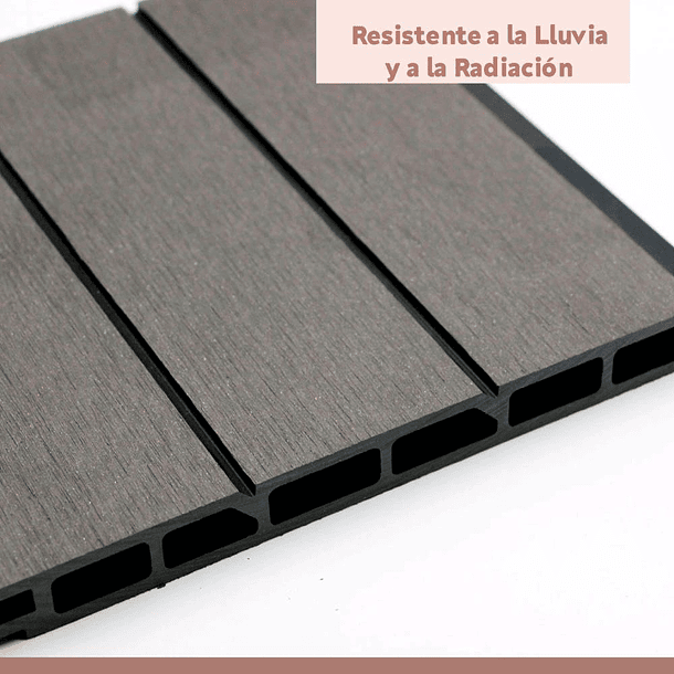 Revestimiento Siding WPC exterior Color Gris Oscuro 14