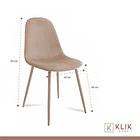 Comedor redondo de vidrio Cross 120cm + 5 Silla Spoon Velvet - Beige 5