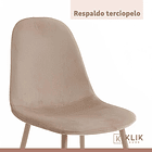 Comedor redondo de vidrio Cross 120cm + 5 Silla Spoon Velvet - Beige 7