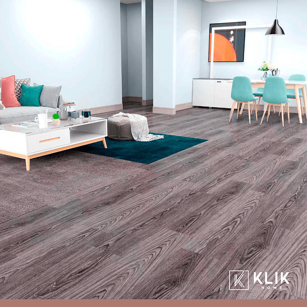 Piso Vinilico SPC Color Gris Oscuro 10
