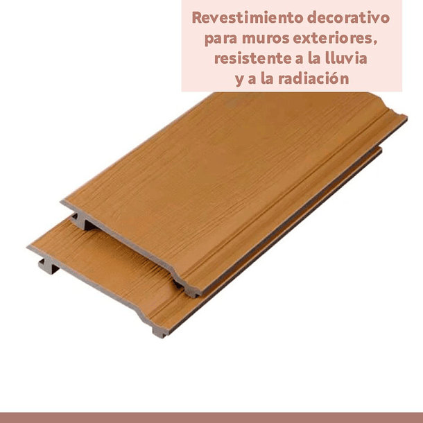 Revestimiento Siding Plano WPC exterior Color Madera Clara 6