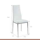 Comedor Mesa de Vidrio Rectangular 140x90cm + 6 Sillas Dining Liana Acolchadas - Blancas 6