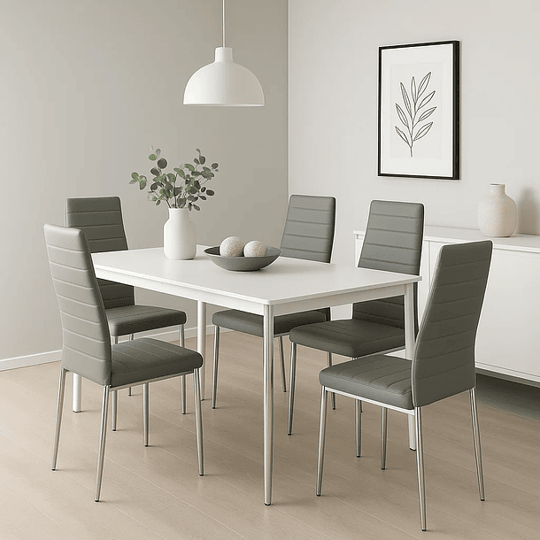 Silla Dining Liana con patas cromadas - Gris 6